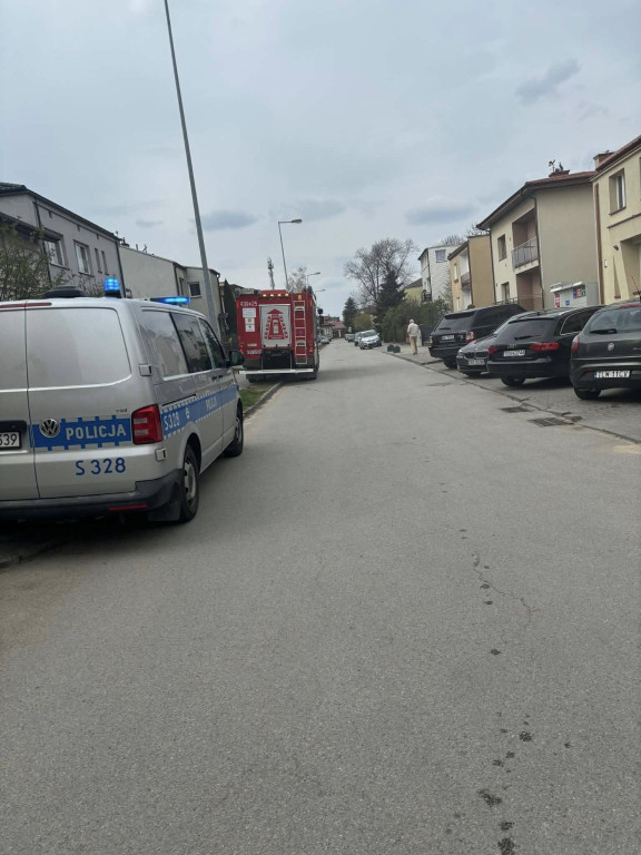 Pożar w bloku przy ul. Hubala w Końskich