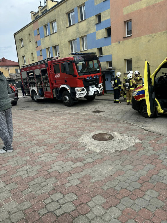 Pożar w bloku przy ul. Hubala w Końskich