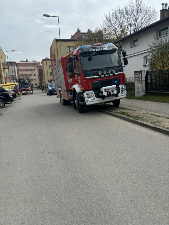 Pożar w bloku przy ul. Hubala w Końskich