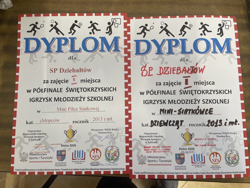 Dziebałtów w finale wojewódzkim w minisiatkówce
