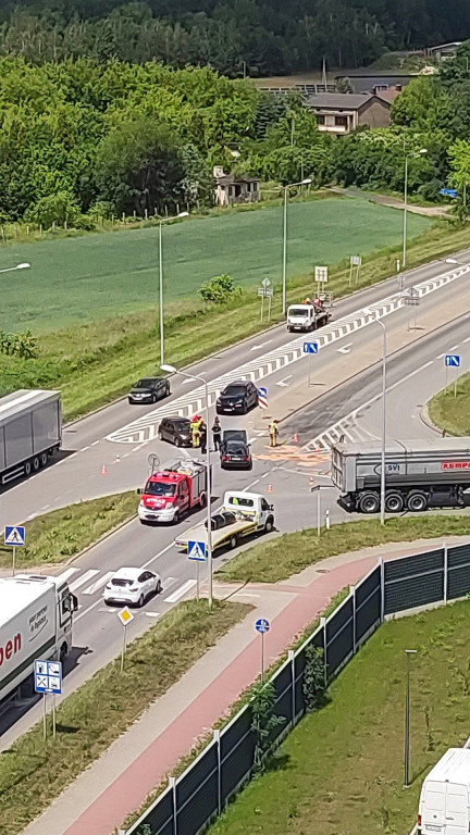 Kolizja na Staszica w Końskich. Droga była zablokowana