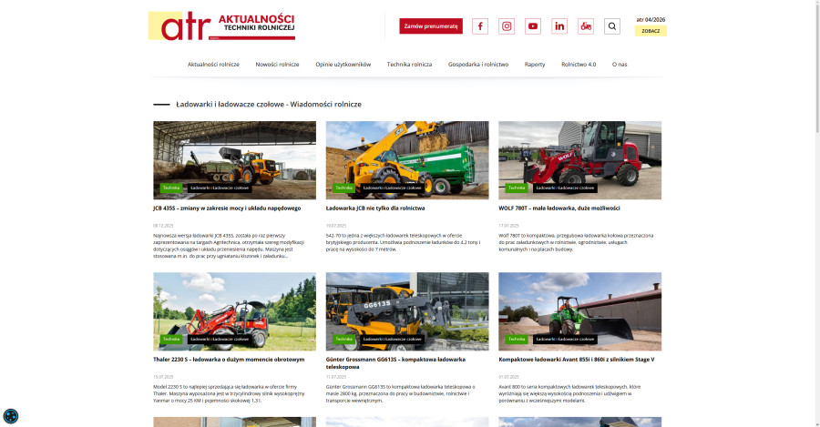 Ładowarki i ładowacze czołowe - Wiadomości rolnicze Portal Atr