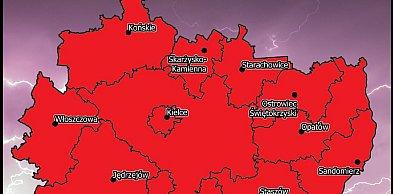Ostrzeżenie drugiego stopnia dla miejscowości Końskie i dla okolic. Idą burze!