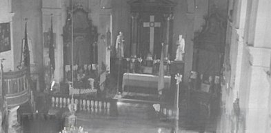 Najstarsze znane zdjęcie wnętrza kościoła w Czermnie z 1915r.