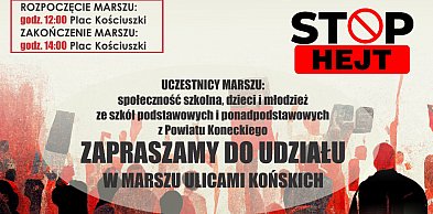 Młodzież i mieszkańcy wezmą udział w Marszu Przeciwko Hejtowi w Końskich