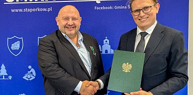Prezes Zarządu ZUK Stąporków z Odznaką Honorową Ministra