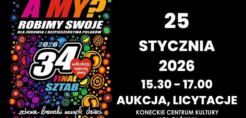 Licytacja dla WOŚP w Końskich. Start po godzinie 15