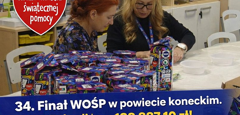 Ponad 188 tysięcy złotych dla WOŚP z Konecczyzny! Ile zebrały sztaby z…
