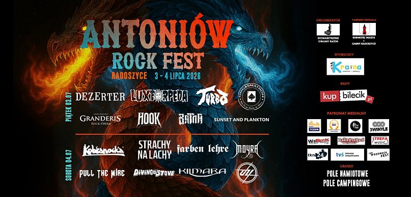Antoniów Rock Fest 2026. Jaki lineup?
