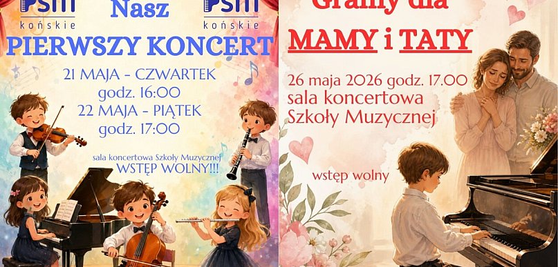 Państwowa Szkoła Muzyczna I stopnia w Końskich zaprasza na koncerty