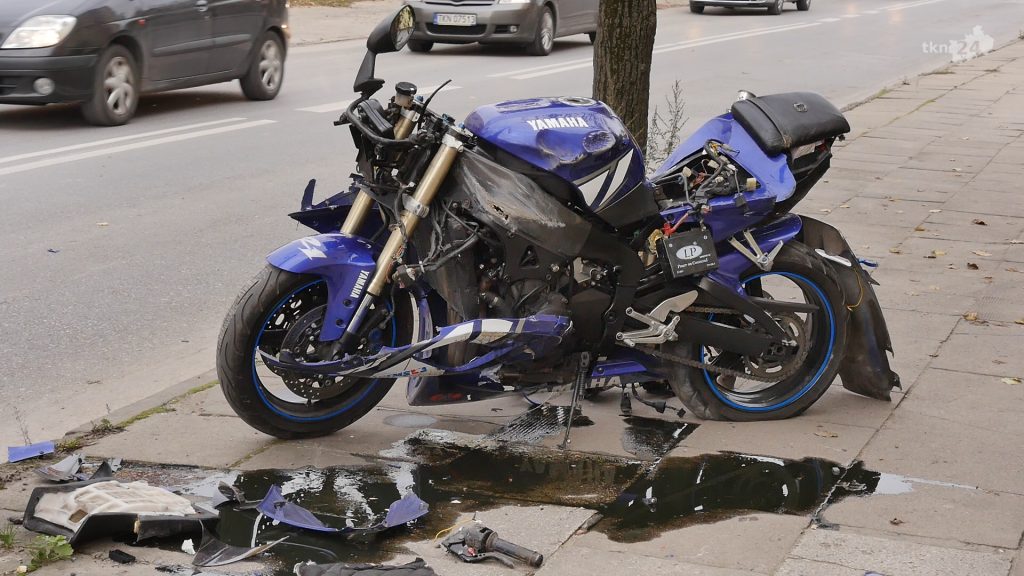 Wypadek motocyklisty w Końskich 1
