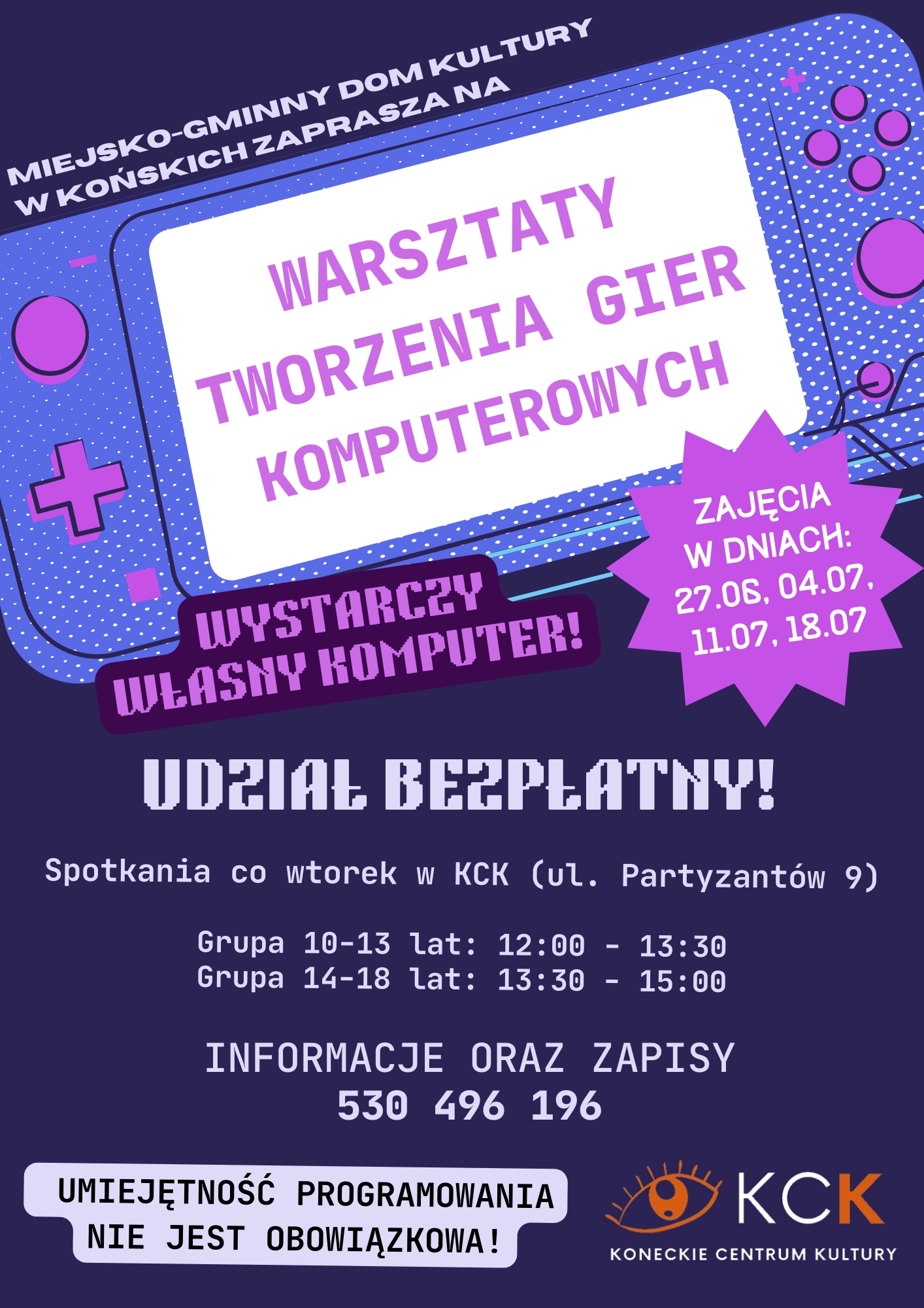 Wakacyjne warsztaty z tworzenia gier w Końskich [ wideo,zdjęcia]