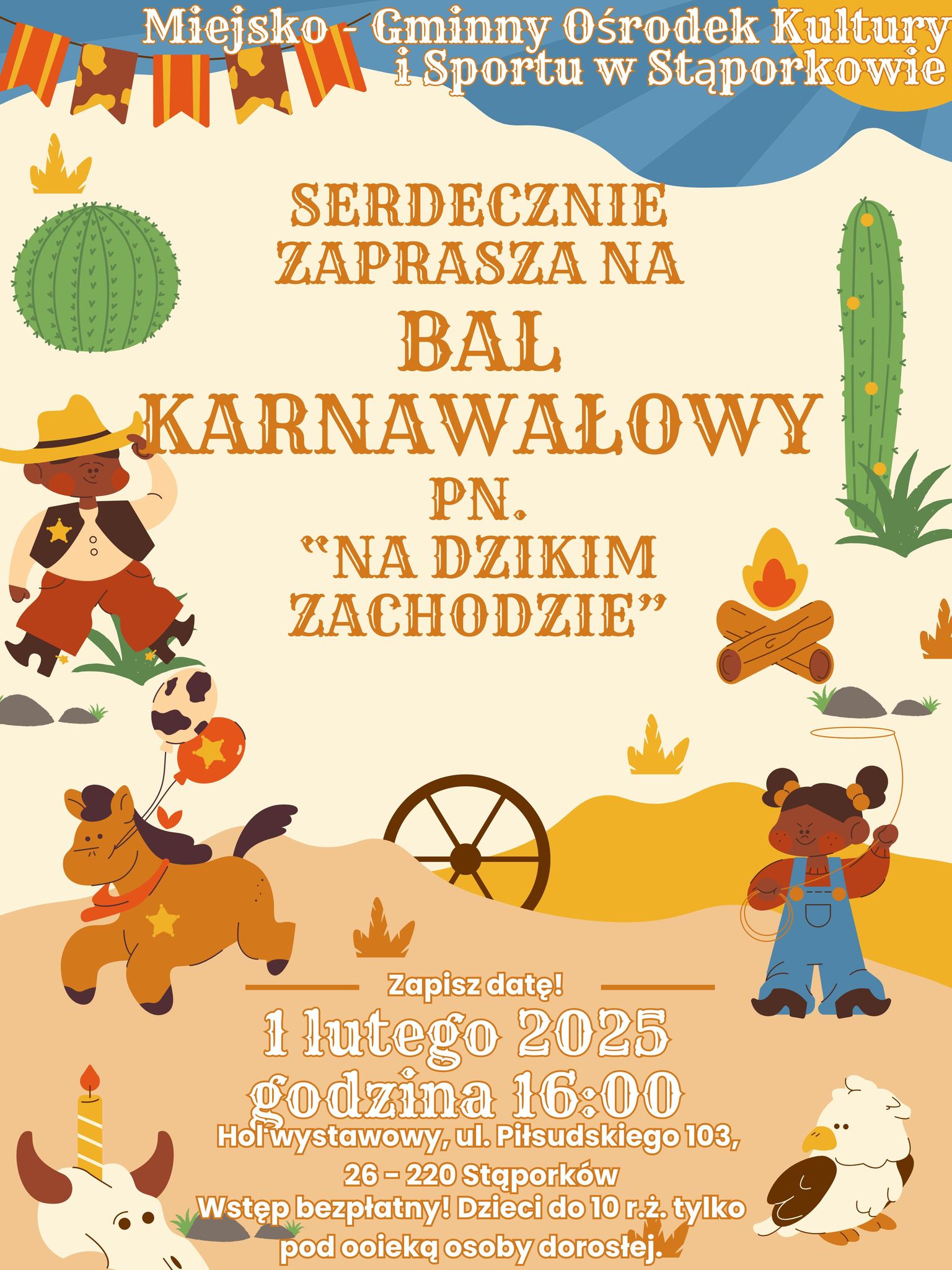 Bal karnawałowy w stylu Dzikiego Zachodu już w sobotę w Stąporkowie