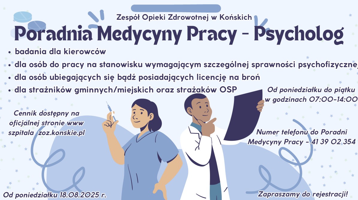 W Poradni Medycyny Pracy będzie można wykonać badania psychologiczne dla kierowców