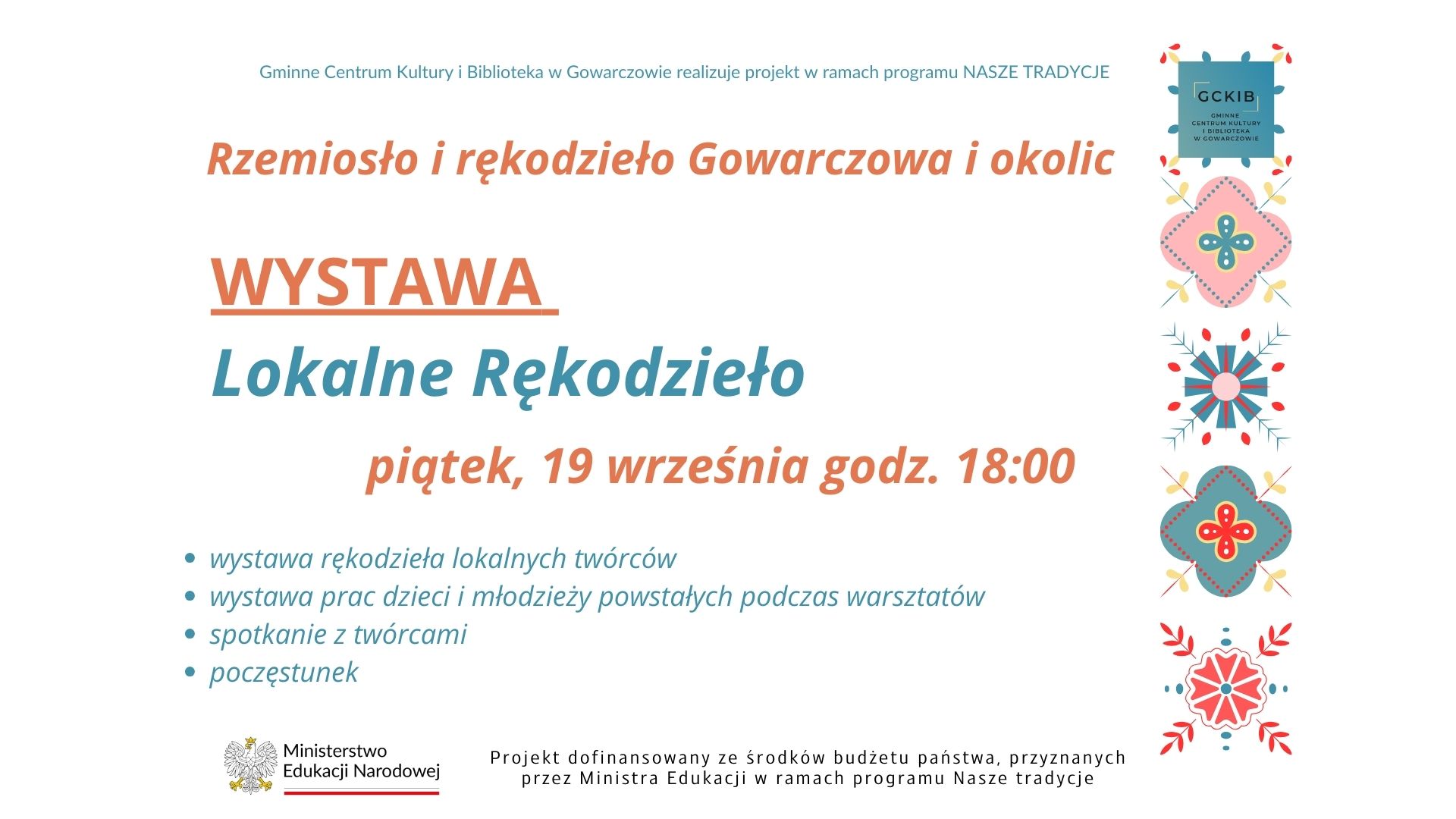 Lokalni artyści z gminy Gowarczów zapraszają na wystawę rękodzieła