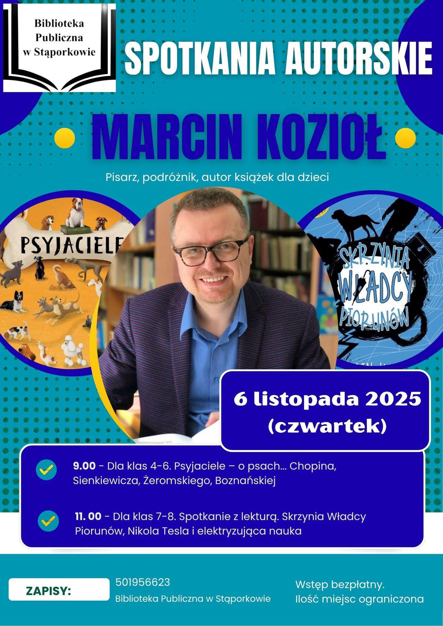 Spotkanie autorskie z Marcinem Koziołem w Stąporkowie