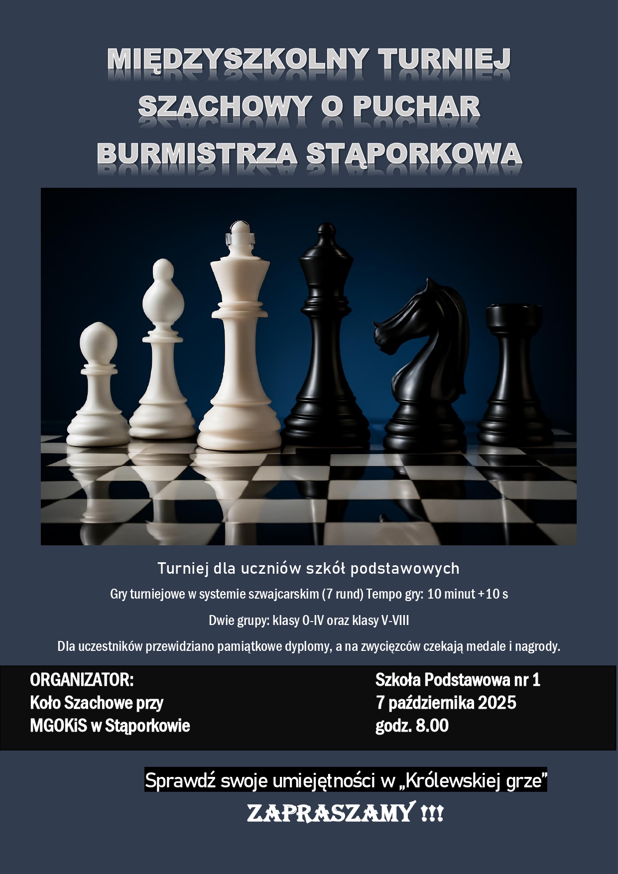 Podstawówki z gminy Stąporków rozegrają Turniej Szachowy o Puchar Burmistrza