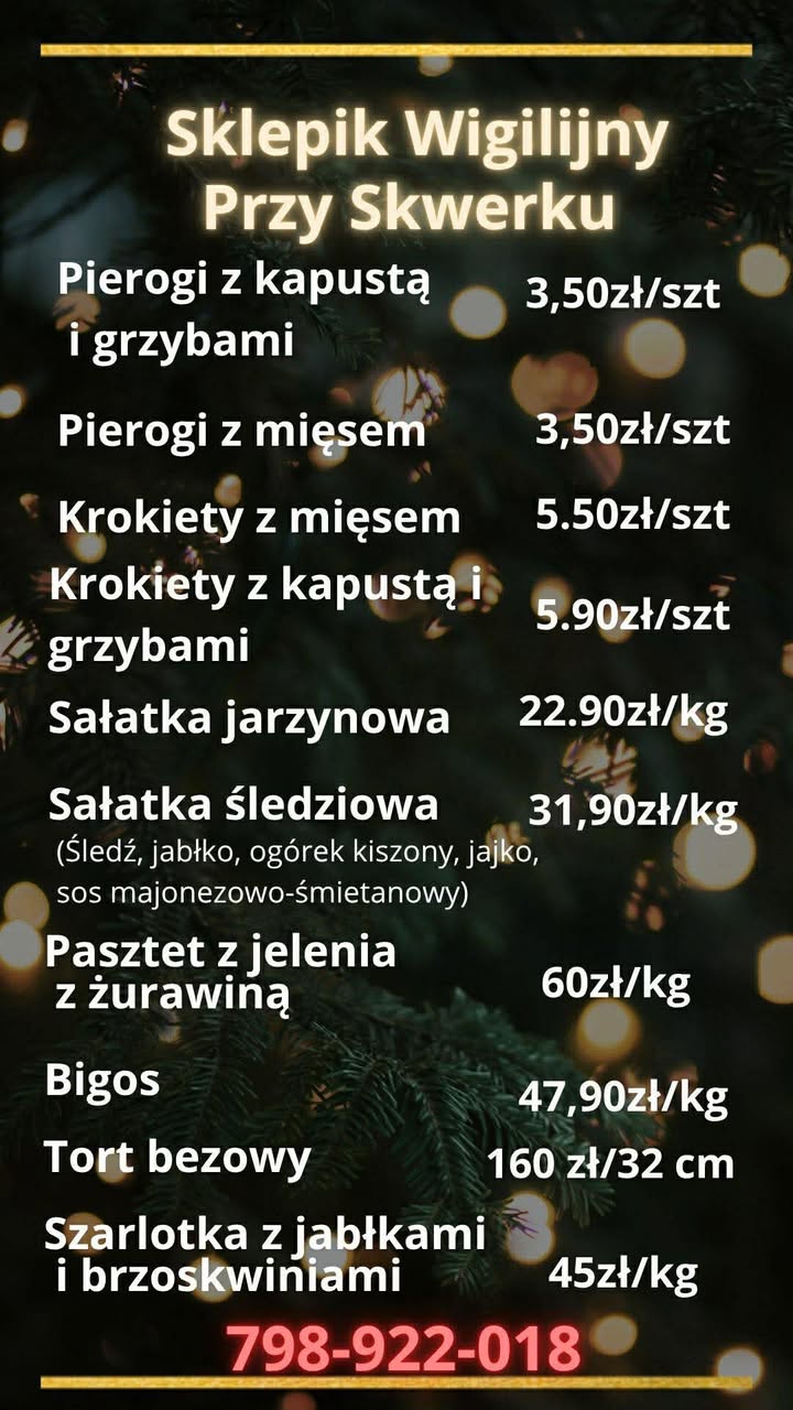 Wigilie firmowe i catering na Boże Narodzenie od Przy Skwerku