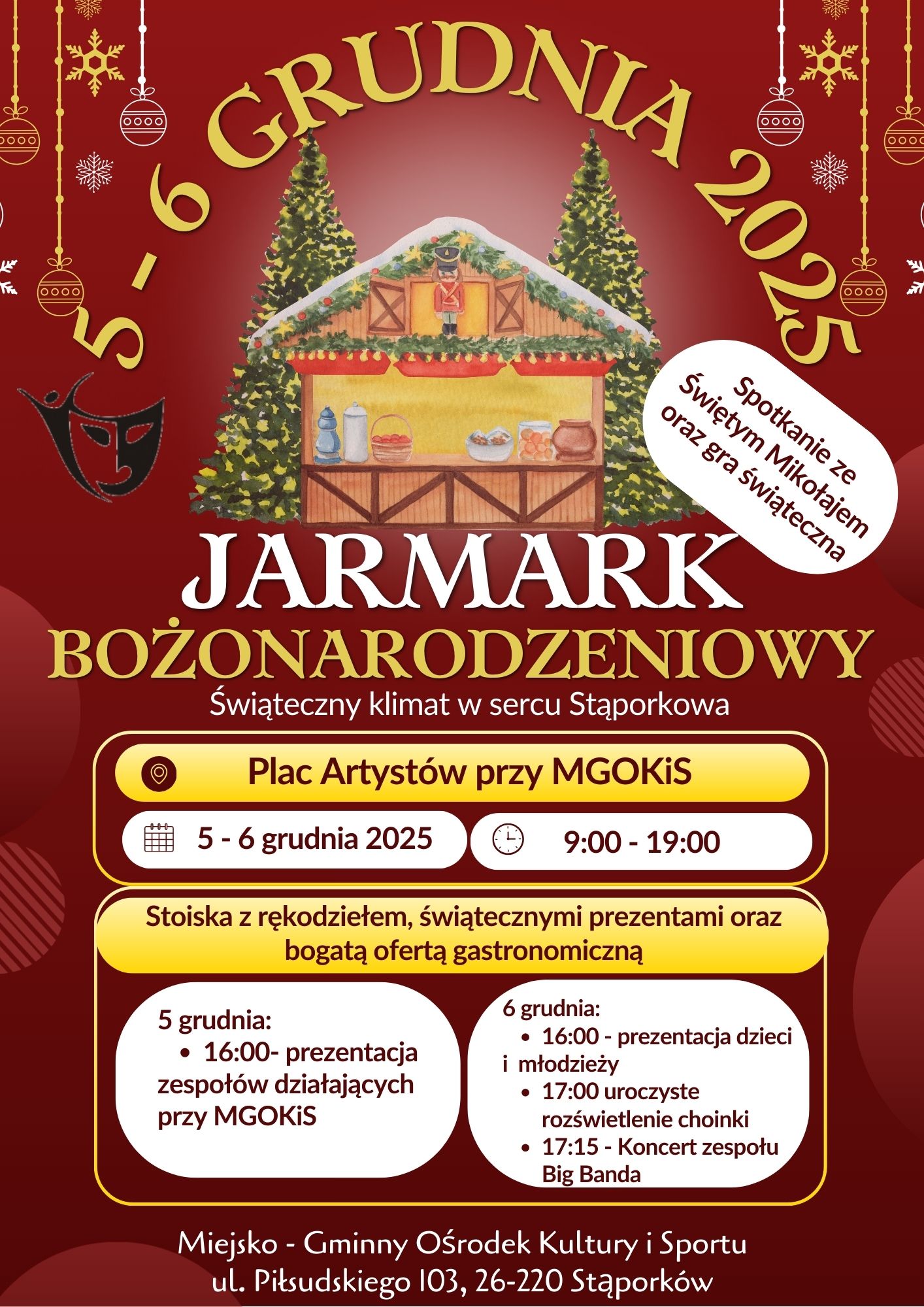 MGOKiS w Stąporkowie zaprasza na Jarmark Bożonarodzeniowy