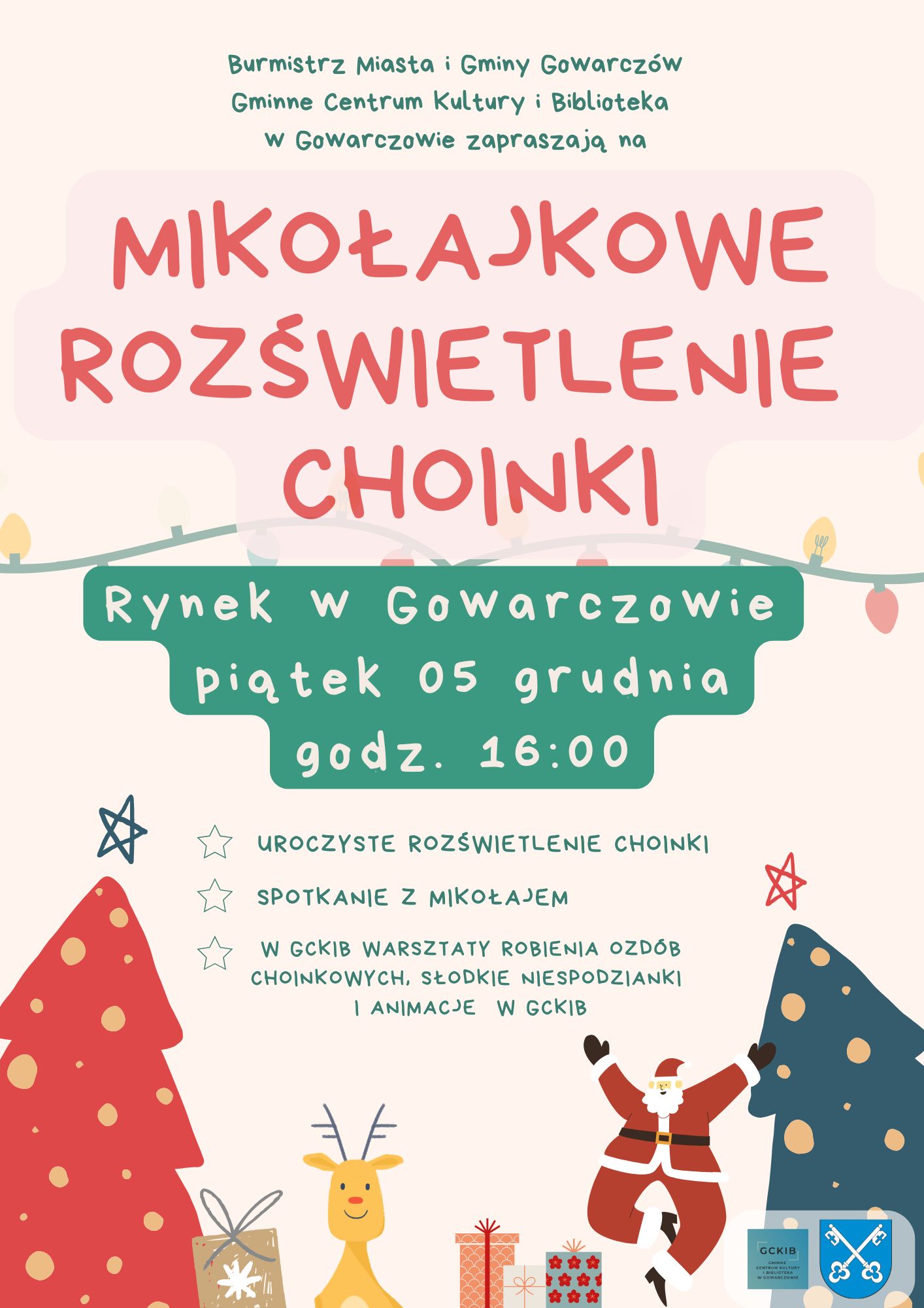 Mikołaj rozświetli choinkę w gminie Gowarczów. Już 5 grudnia