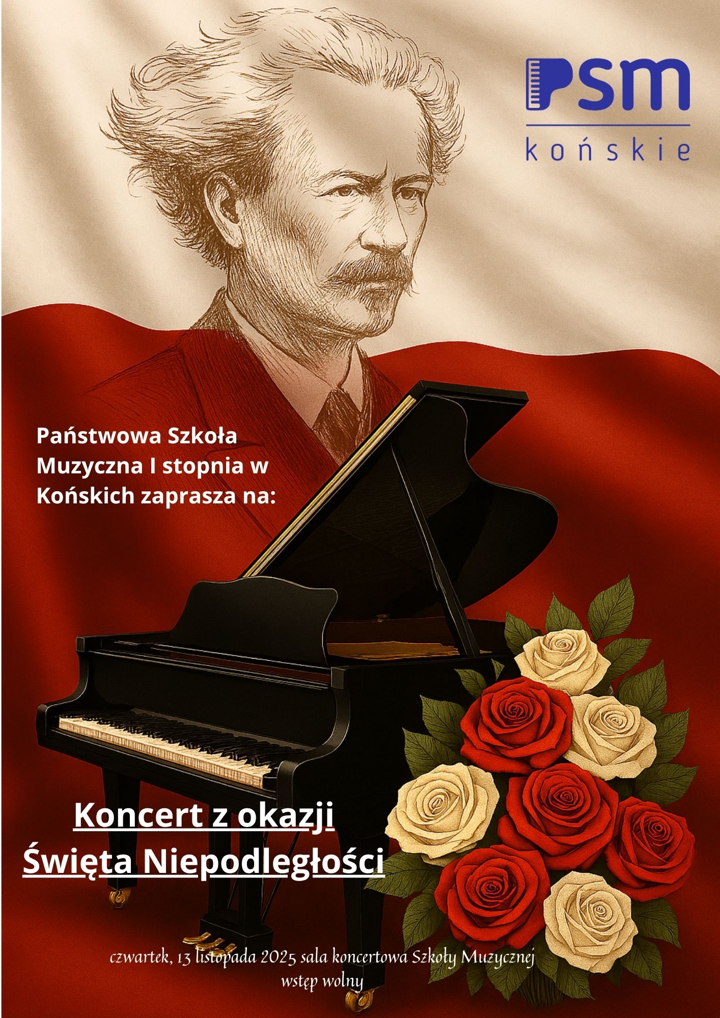 Szkoła muzyczna w Końskich zaprasza wszystkich na patriotyczny koncert