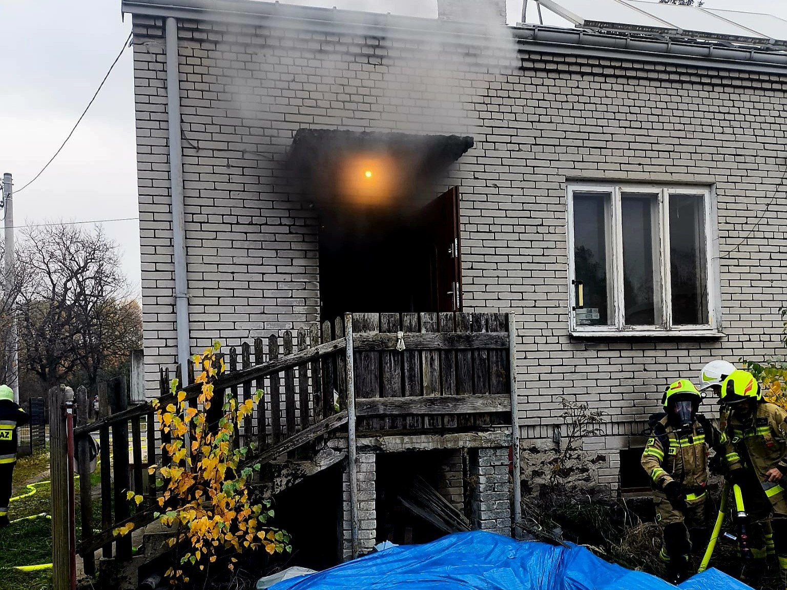 Pożar domowej kotłowni w Plennej [zdjęcia]