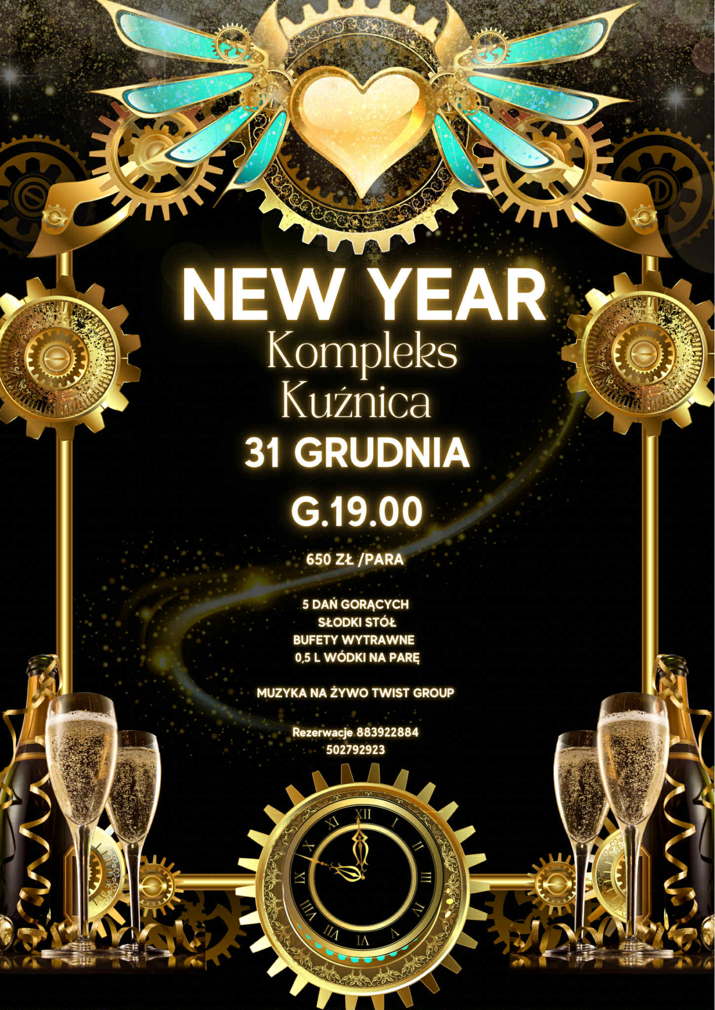 Sylwester 2025/2026 w Kuźnicy w Sielpi. Złoto, szyk i najlepsza zabawa