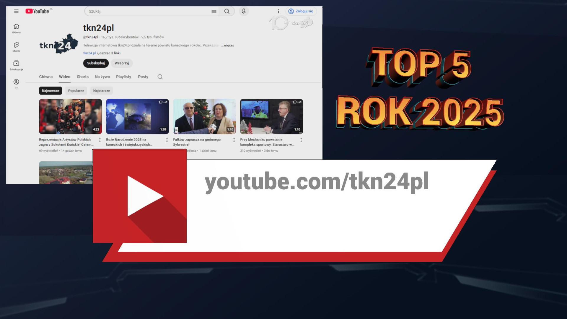 TOP5. Najchętniej oglądane wideo w kanale YouTube TKN24 [wideo]