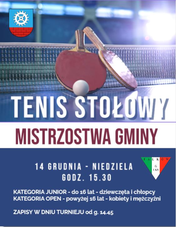 Mistrzostwa Gminy Fałków w tenisie stołowym już w niedzielę