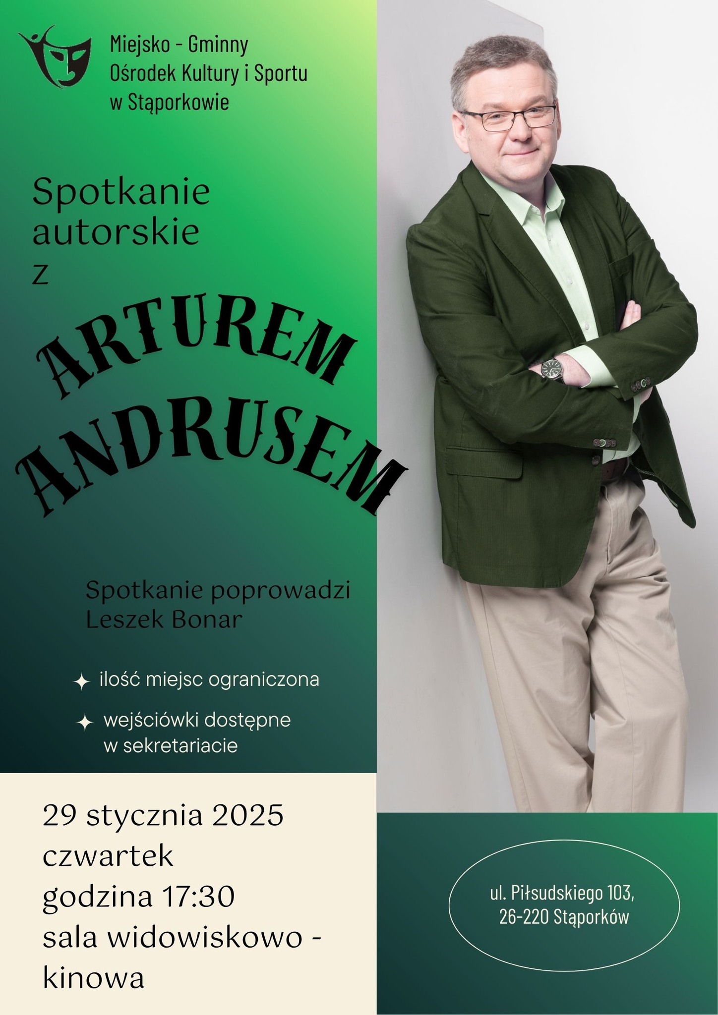 Artur Andrus odwiedzi Stąporków. Będą darmowe wejściówki na spotkanie!