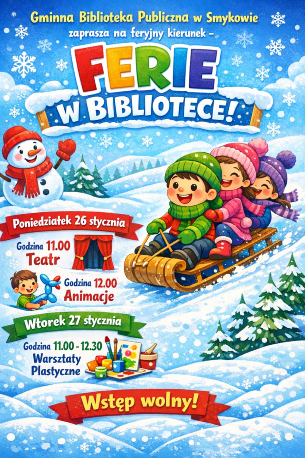 Ferie w bibliotece w Smykowie. interesujące animacje i teatr