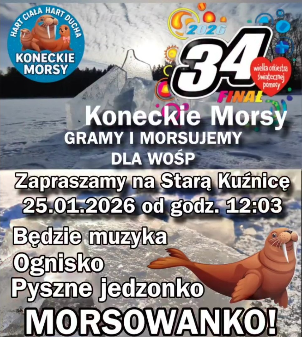 Koneckie Morsy zapraszają na Starą Kuźnicę w ramach 34. finału WOŚP [wideo]