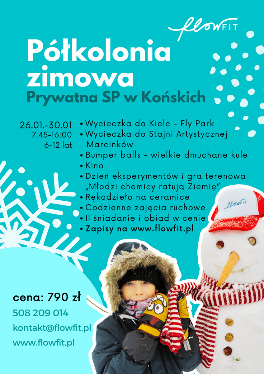 Zimowe półkolonie w Końskich dla dzieci od 6 do 12 lat